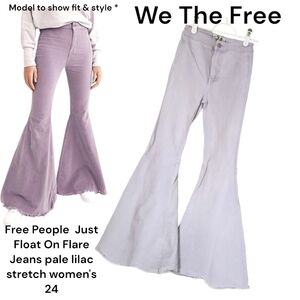 Free People We The Free Just Float On Flare Jeans bell bottoms Lilac women's 24